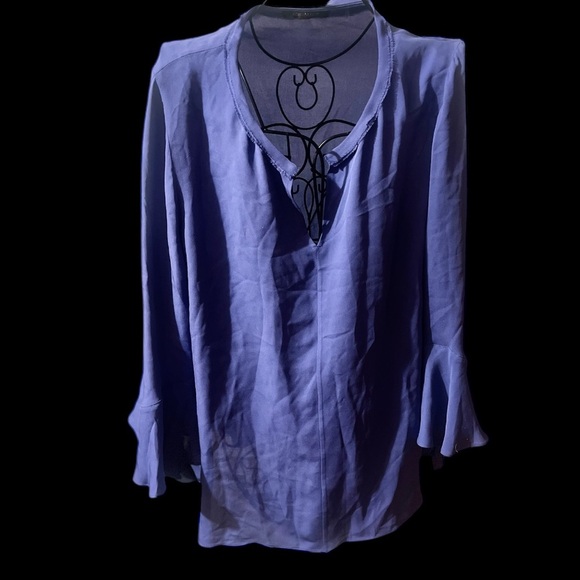 Kobi Halperin Silk Bell Sleeves Elegant Purple Women Sz L Blouse - Picture 5 of 6
